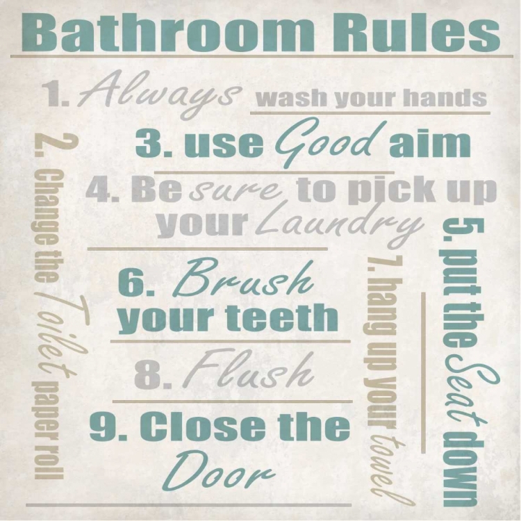 Picture of BATHROOM RULES A