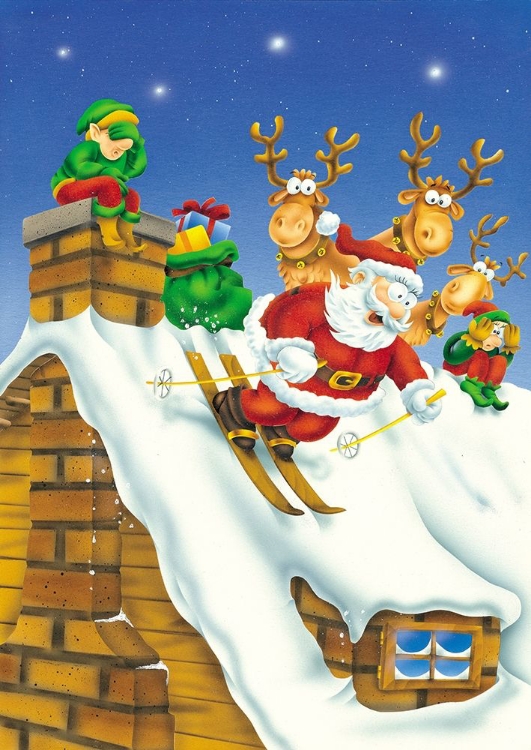 Picture of SANTA SKIING