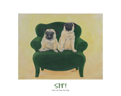Picture of PUGS SITTING ON CHAIR