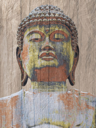 Picture of WOODEN PAINTED BUDDHA