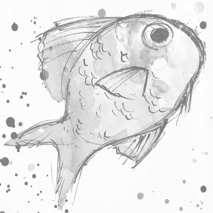 Picture of MINIMAL SKETCH FISH GREY