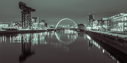 Picture of VIEW ALONG THE RIVER CLYDE AT NIGHT, GLASGOW, FTBR-1901