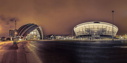Picture of EVENING VIEW OF CLYDE AUDITORIUM AND SSE HYDRO IN GLASGOW, FTBR-1904