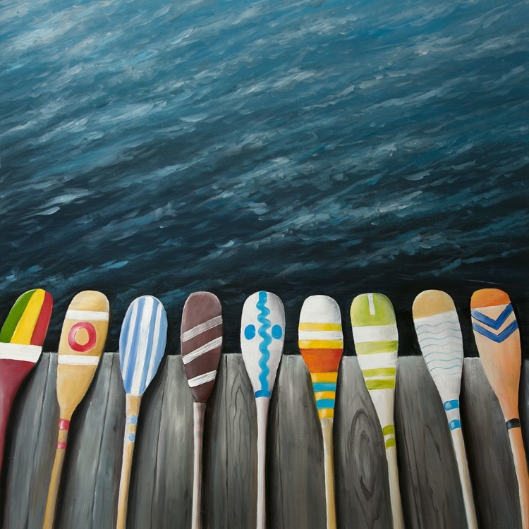 Picture of COLORFUL PADDLES ON THE DOCK