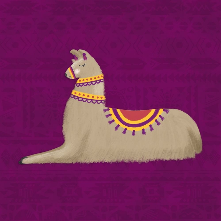 Picture of LOVELY LLAMA JEWEL TONES II-PURPLE