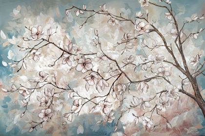 Picture of MAGNOLIA BRANCHES ON BLUE