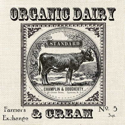 Picture of FARMHOUSE GRAIN SACK LABEL COW