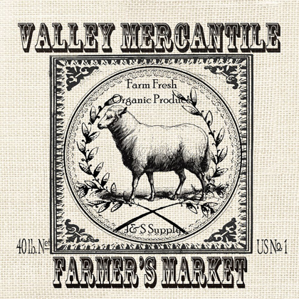 Picture of FARMHOUSE GRAIN SACK LABEL SHEEP