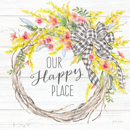 Picture of SPRING GINGHAM WREATH HAPPY PLACE