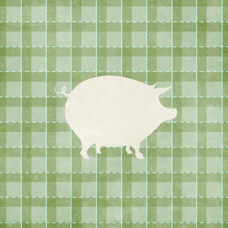 Picture of FARM PIG ON PLAID