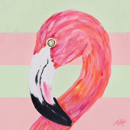 Picture of FLAMINGO ON STRIPES II