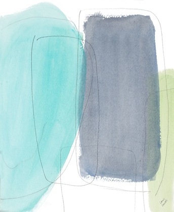 Picture of TEAL AND GREY ABSTRACT I