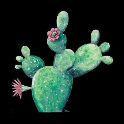 Picture of CACTUS IN BLOOM ON BLACK I