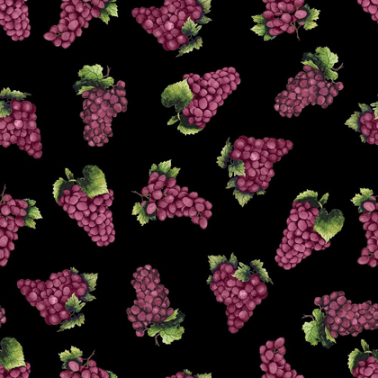 Picture of WINE GRAPES PATTERN A (BLACK)