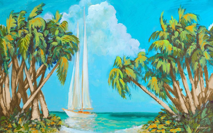 Picture of SAILBOAT AMONG PALMS