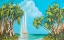 Picture of SAILBOAT AMONG PALMS