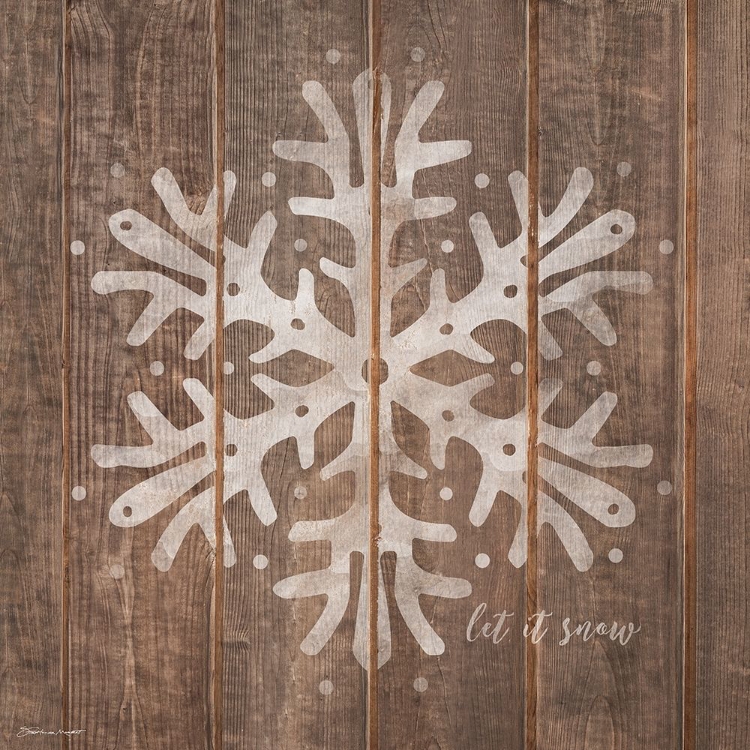 Picture of SNOWFLAKE ON WOOD