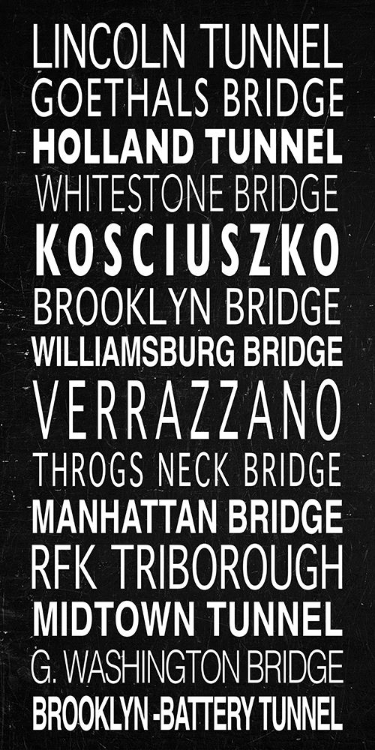 Picture of NYC BRIDGES SIGN