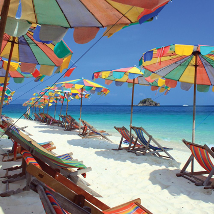 Picture of PARASOLS ON A TROPIC ISLE II