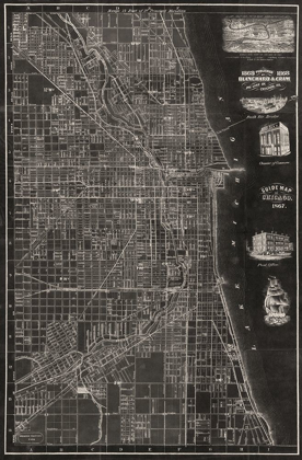 Picture of ANTIQUE MAP OF CHICAGO
