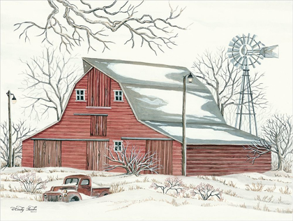 Picture of WINTER BARN WITH PICKUP TRUCK