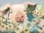Picture of PIG IN THE FLOWER GARDEN