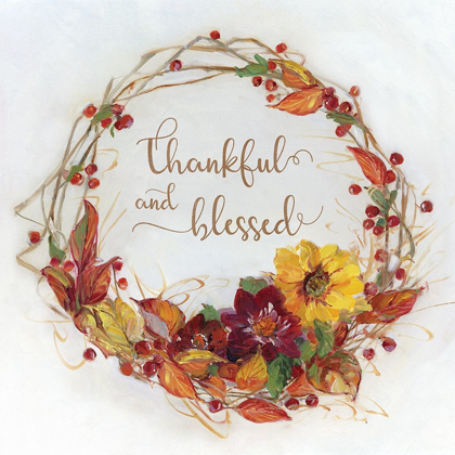 Picture of THANKFUL AND BLESSED HARVEST WREATH