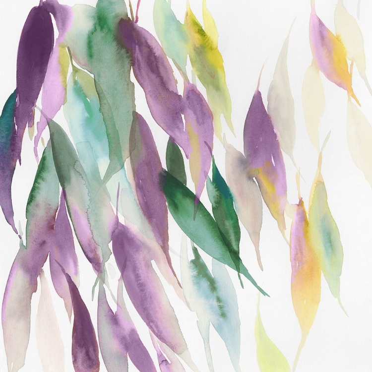 Picture of FALLEN COLORFUL LEAVES I VIOLET VERSION