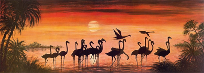 Picture of FLAMINGOS IN THE SUNSET
