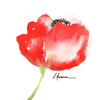 Picture of WATERCOLOR POPPY II
