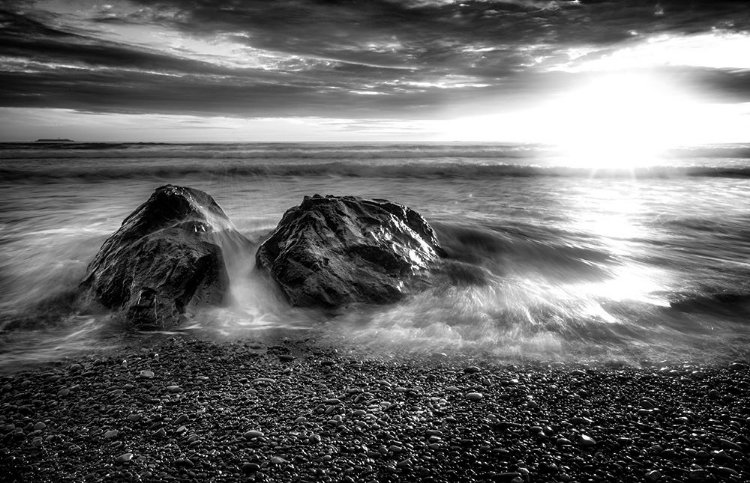 Picture of SUNSET OCEAN BW