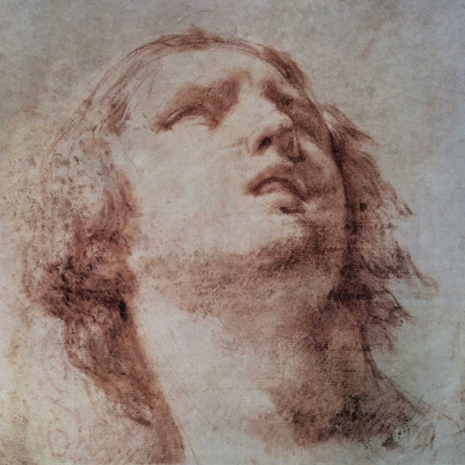 Picture of STUDY OF A HEAD LOOKING UP