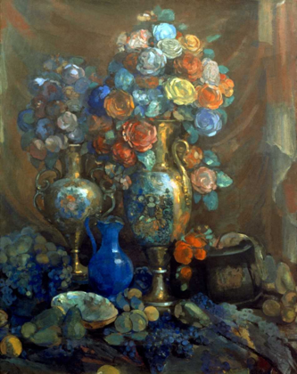 Picture of VASES, FLOWERS, FRUITS, 1912