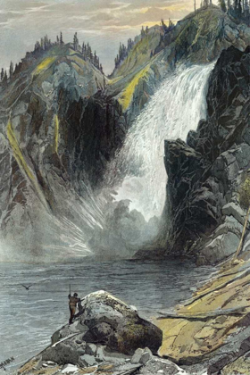 Picture of THE UPPER YELLOWSTONE FALLS (A COLORED ENGRAVING)