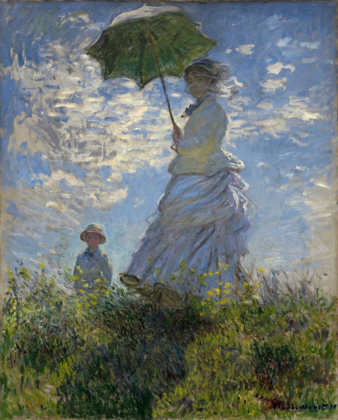 Picture of WOMAN WITH A PARASOL - MADAME MONET AND HER SON