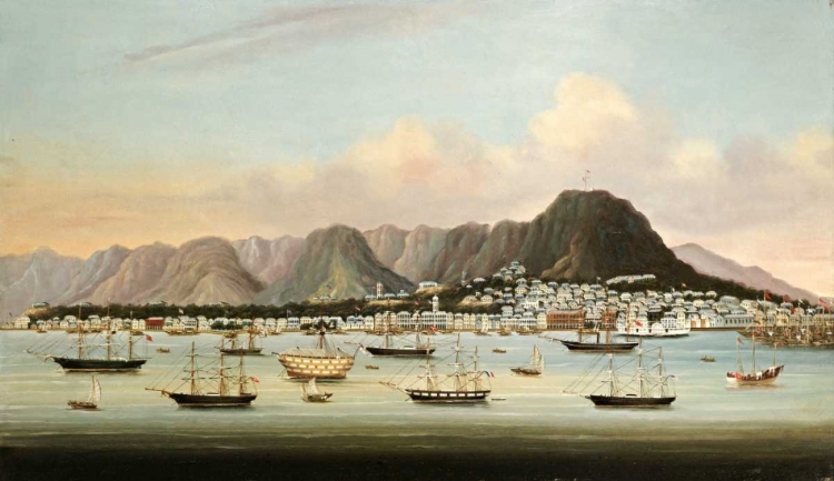 Picture of A VIEW OF VICTORIA, HONG KONG, WITH THE HULK H.M.S PRINCESS CHARLOTTE