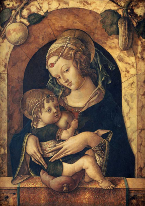 Picture of THE MADONNA AND CHILD AT A MARBLE PARAPET