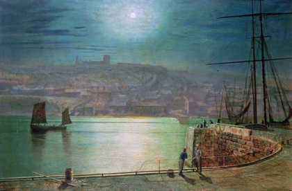 Picture of WHITBY HARBOUR BY MOONLIGHT