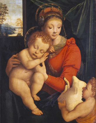 Picture of THE MADONNA WITH THE SLEEPING CHILD AND THE INFANT BAPTIST