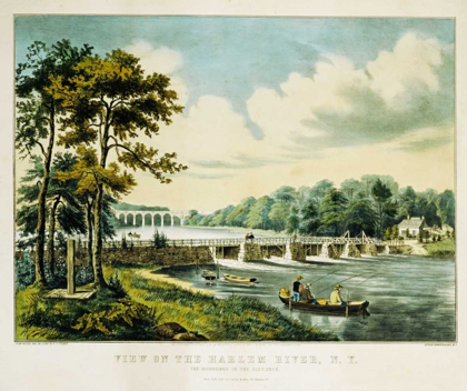 Picture of VIEW ON THE HARLEM RIVER, N.Y., THE HIGHBRIDGE IN THE DISTANCE