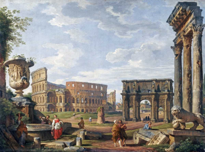 Picture of A CAPRICCIO VIEW OF ROME WITH THE COLOSSEUM