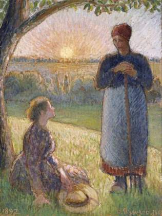 Picture of COUNTRY WOMEN CHATTING, SUNSET, ERAGNY