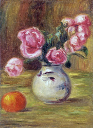 Picture of VASE DE ROSES ET ORANGE