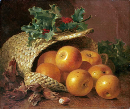 Picture of STILL LIFE WITH APPLES, HAZELNUTS AND HOLLY