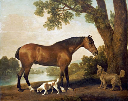 Picture of A BAY HUNTER, A SPRINGER SPANIEL AND A SUSSEX SPANIEL, 1782