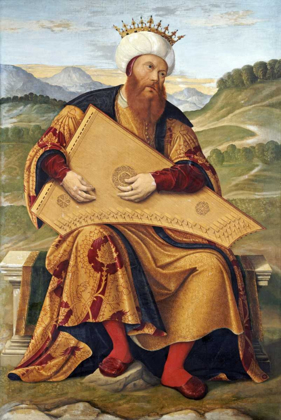 Picture of KING DAVID PLAYING A PSALTERY