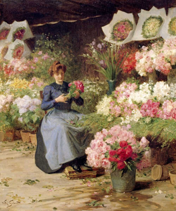 Picture of FLOWER SELLER BEHIND THE MADELAINE CHURCH