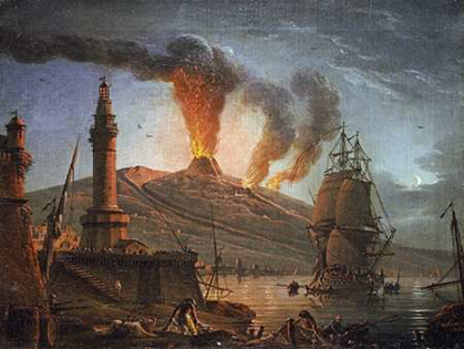 Picture of ERUPTION OF VESUVIUS AT NIGHT