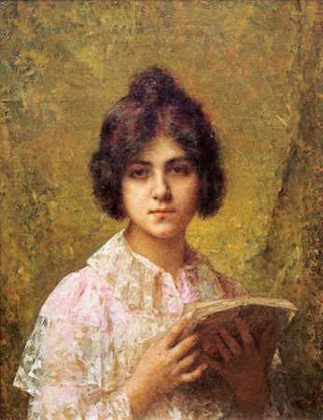 Picture of YOUNG WOMAN HOLDING A BOOK