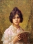 Picture of YOUNG WOMAN HOLDING A BOOK